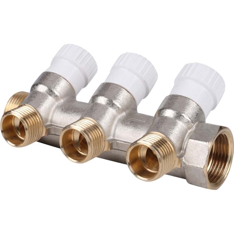 Фото smb 6851 341203 stout коллектор распределительный 3/4", 3 отвода 1/2" SMB 6851 341203 STOUT Коллектор распределительный 3/4", 3 отвода 1/2"