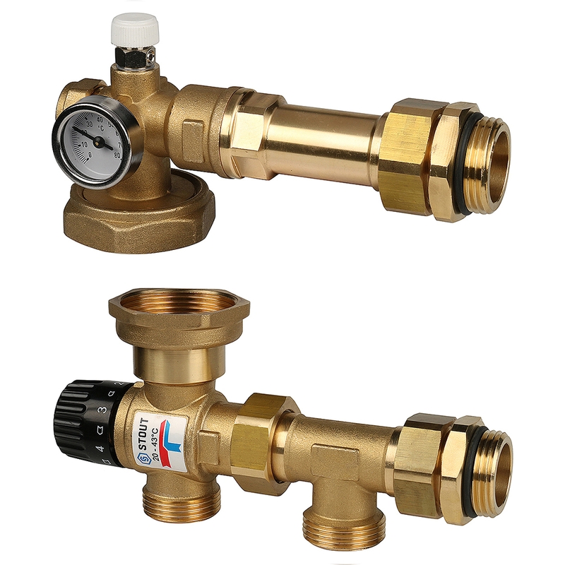 SDG-0020-004000 STOUT Насосно-смесительный узел с термостатическим клапаном 20-43°C, без насоса SDG-0020-004000 STOUT Насосно-смесительный узел с термостатическим клапаном 20-43°C, без насоса