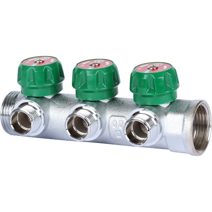 SMB-6849-011204 STOUT Коллектор регулирующий 1", 4 отвода 1/2" плоское уплотнение