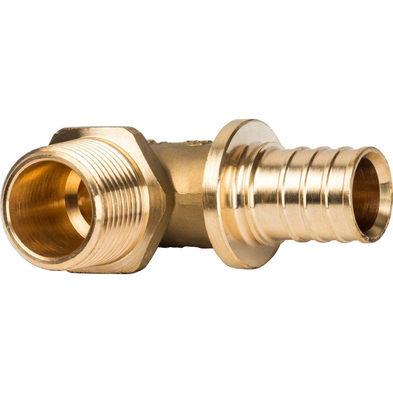 Фото sfa-0005-002534 stout угольник-переходник с наружной резьбой 25xr 3/4" для труб из сшитого полиэтилена аксиальный SFA-0005-002534 STOUT Угольник-переходник с наружной резьбой 25xR 3/4" для труб из сшитого полиэтилена аксиальный