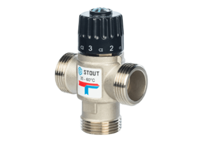 SVM-0125-356532 STOUT Термостатический смесительный клапан для систем отопления и ГВС 1 1/4"  НР   30-65°С KV 3,5