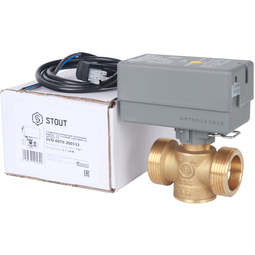 SVM-0070-200132 STOUT Компактный 2-Ходовой зональный клапан, сервопривод 230V, с кабелем 1м., НР 1 1/4"