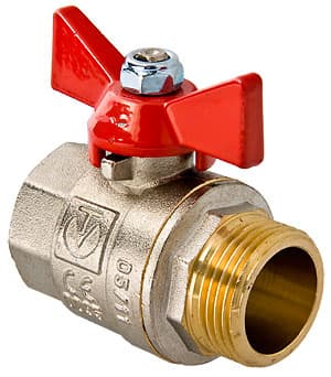 Фото кран шаровой base, рукоятка бабочка 1/2" вн.-нар. Кран шаровой BASE, рукоятка бабочка 1/2" вн.-нар.