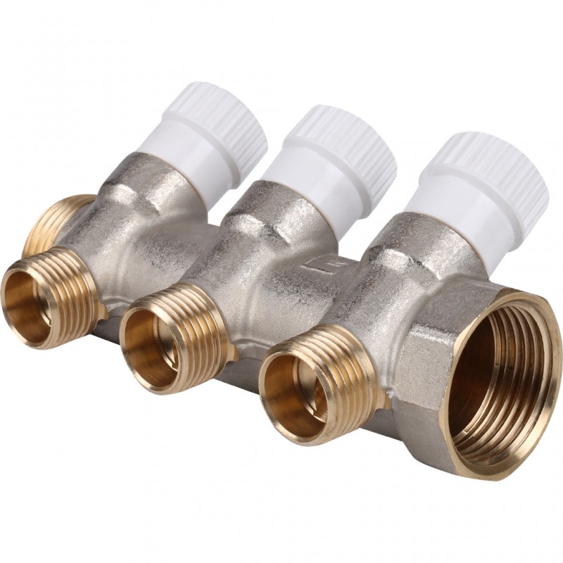 Фото smb 6852 011203 stout коллектор распределительный 1", 3 отвода 1/2" плоское уплотнение SMB 6852 011203 STOUT Коллектор распределительный 1", 3 отвода 1/2" плоское уплотнение