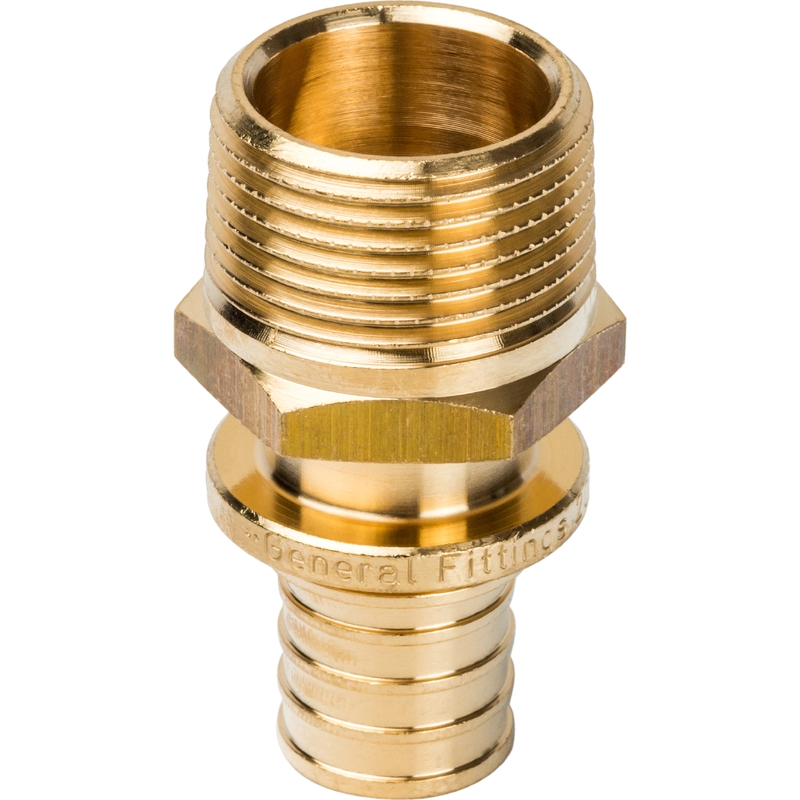 Фото sfa-0001-002034 stout переходник с наружной резьбой 20xr 3/4" для труб из сшитого полиэтилена аксиальный SFA-0001-002034 STOUT Переходник с наружной резьбой 20xR 3/4" для труб из сшитого полиэтилена аксиальный