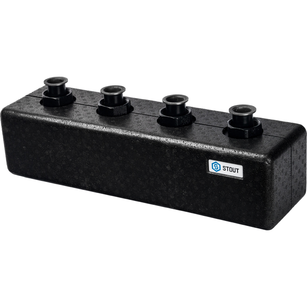 SDG-0018-002502 STOUT Стальной распределительный коллектор 2 отопительных контура с гидравлическим разделителем DN 20