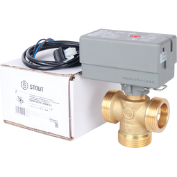 SVM-0070-300132 STOUT Компактный 3-Ходовой зональный клапан, сервопривод 230V, с кабелем 1м., НР 1 1/4"