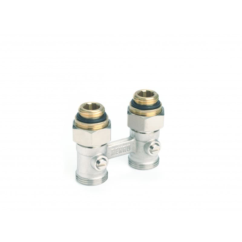 Фото блок шаровых кранов с соединительным ниппелем прямой rehau reutitan 1/2" x 3/4" Блок шаровых кранов с соединительным ниппелем прямой REHAU REUTITAN 1/2" x 3/4"