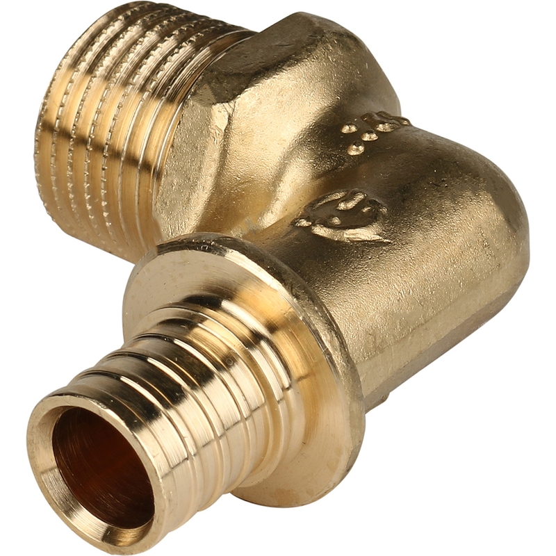 Фото sfa-0005-001612 stout угольник-переходник с наружной резьбой 16xr 1/2" для труб из сшитого полиэтилена аксиальный SFA-0005-001612 STOUT Угольник-переходник с наружной резьбой 16xR 1/2" для труб из сшитого полиэтилена аксиальный