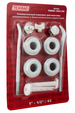 Фото унив. комплект 3/4" (с 2-мя кронштейнами) tenrad для монтажа радиаторов Унив. комплект 3/4" (с 2-мя кронштейнами) TENRAD для монтажа радиаторов