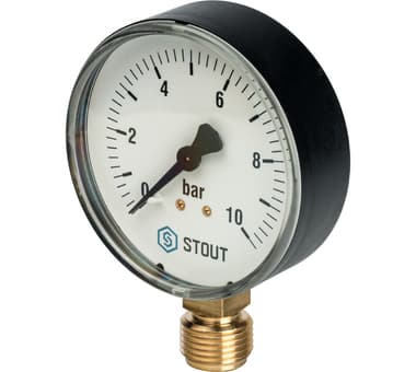 Фото sim-0010-801015 stout манометр радиальный. корпус dn 80 мм 1/2", 0...10 бар, кл.2.5 SIM-0010-801015 STOUT Манометр радиальный. Корпус Dn 80 мм 1/2", 0...10 бар, кл.2.5