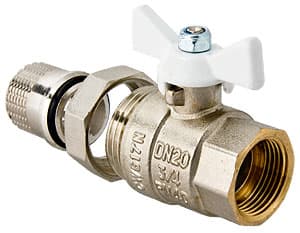 Фото кран шаровой base с полусгоном 1/2" вн.-нар. белая рукоятка Кран шаровой BASE с полусгоном 1/2" вн.-нар. белая рукоятка