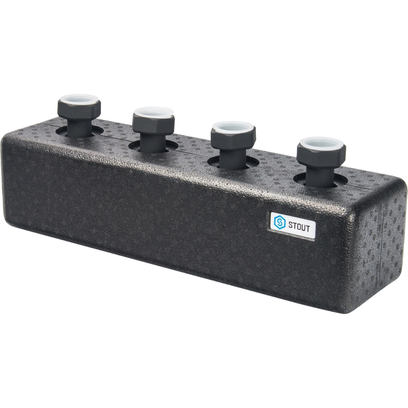SDG-0016-004002 STOUT Стальной распределительный коллектор 2 отопительных контура. В теплоизоляции DN 25 SDG-0016-004002 STOUT Стальной распределительный коллектор 2 отопительных контура. В теплоизоляции DN 25