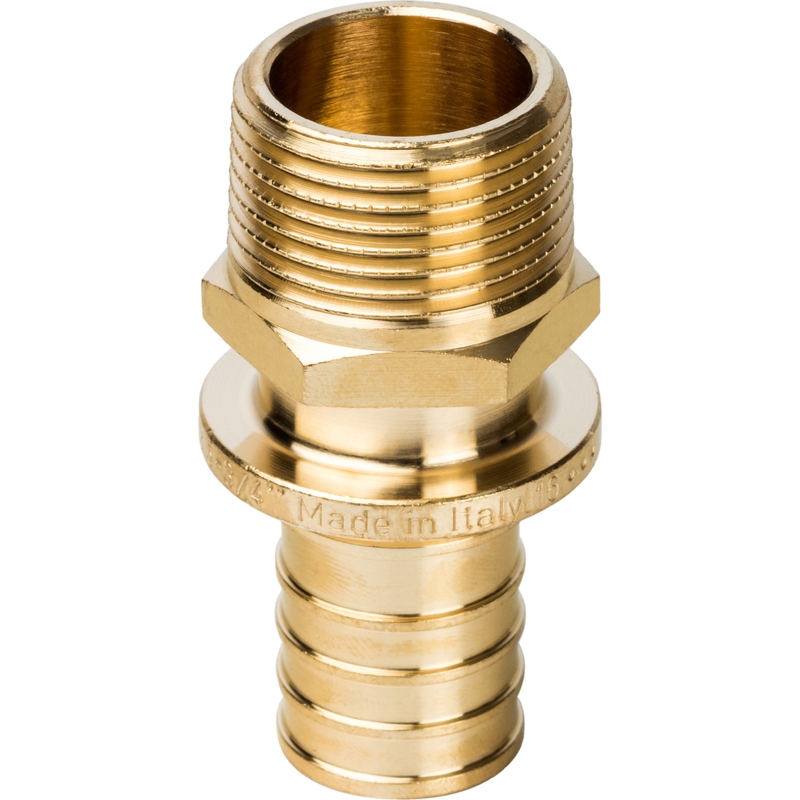 Фото sfa-0001-002534 stout переходник с наружной резьбой 25xr 3/4" для труб из сшитого полиэтилена аксиальный SFA-0001-002534 STOUT Переходник с наружной резьбой 25xR 3/4" для труб из сшитого полиэтилена аксиальный