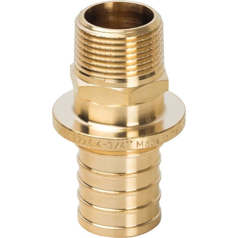 Фото sfa-0001-003234 stout переходник с наружной резьбой 32xr 3/4" для труб из сшитого полиэтилена аксиальный SFA-0001-003234 STOUT Переходник с наружной резьбой 32xR 3/4" для труб из сшитого полиэтилена аксиальный