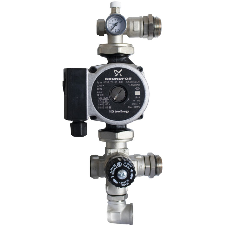 SDG-0120-001002 STOUT Насосно-смесительный узел с термостатическим клапаном, Grundfos UPSO 25-65 130