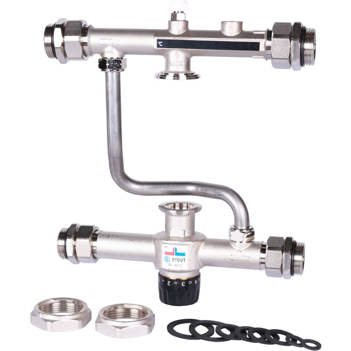 SDG-0120-007000 STOUT Насосно-смесительный узел с термостатическим клапаном 30-60°C, без насоса SDG-0120-007000 STOUT Насосно-смесительный узел с термостатическим клапаном 30-60°C, без насоса