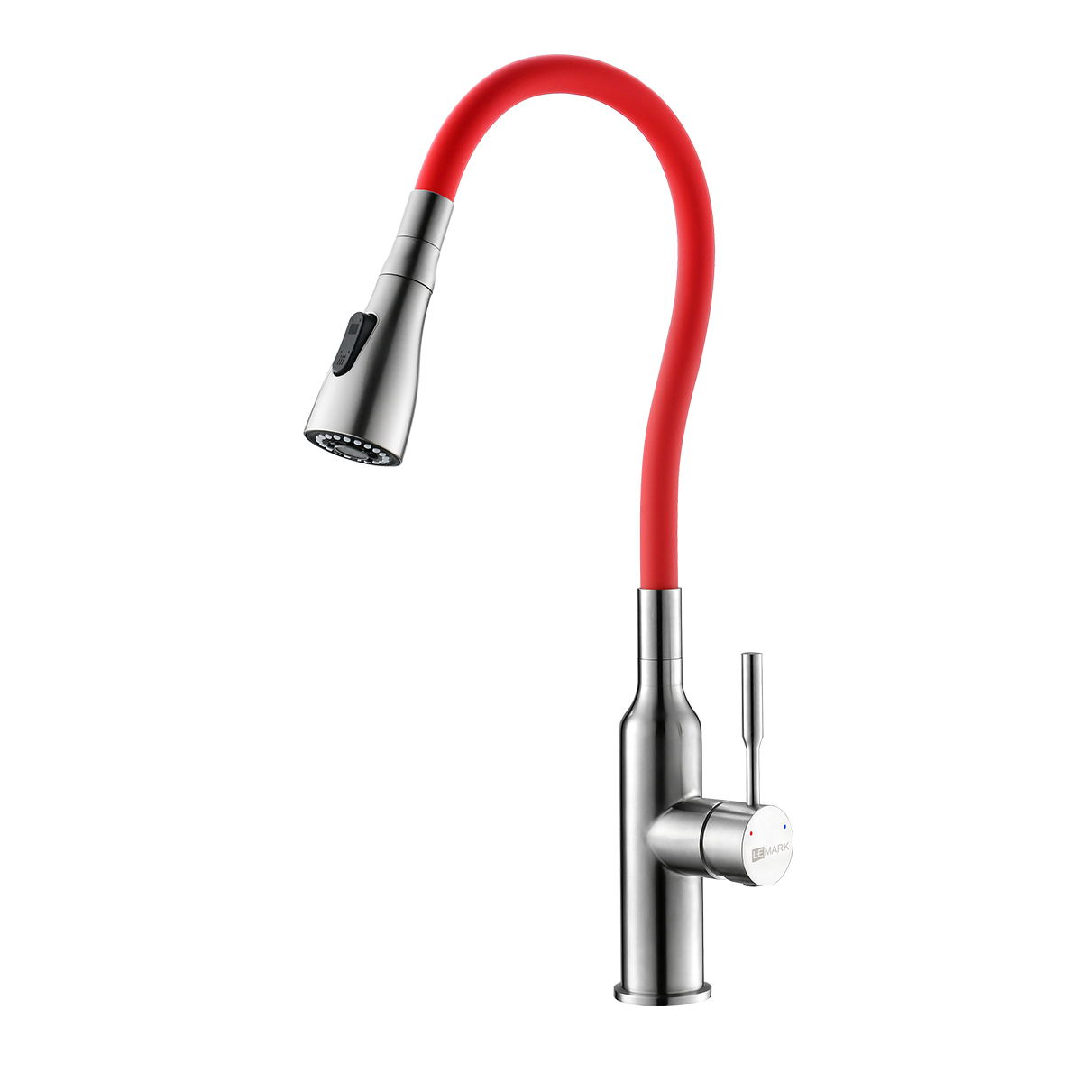 Фото смеситель lemark expert lm5082s-red для кухни с гибким изливом Смеситель Lemark Expert LM5082S-Red для кухни с гибким изливом