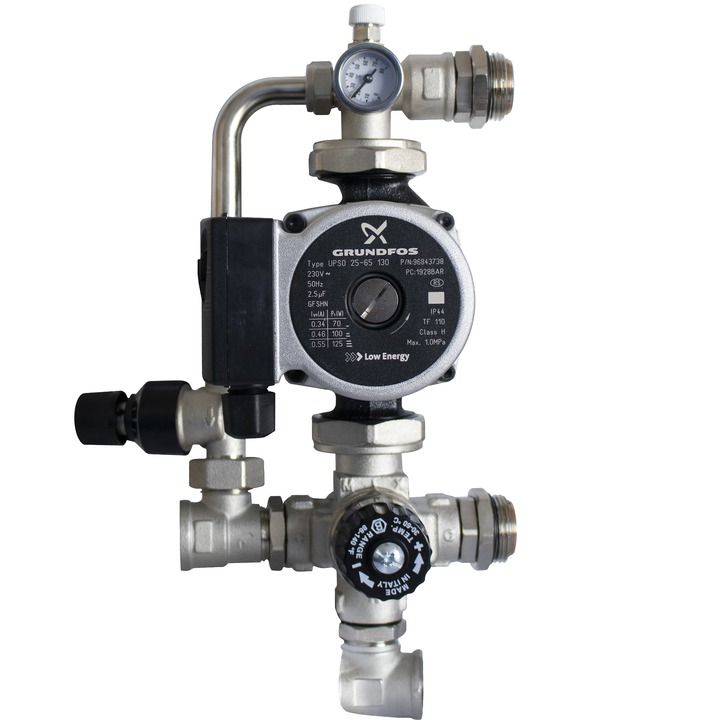 SDG-0120-002002 STOUT Насосно-смесительный узел с термостатическим клапаном и байпасом, Grundfos UPSO 25-65 130 SDG-0120-002002 STOUT Насосно-смесительный узел с термостатическим клапаном и байпасом, Grundfos UPSO 25-65 130