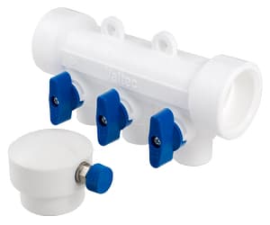 Фото коллектор ppr с отсечными кранами 40 вн. х 6 вых. 20 вн. Коллектор PPR с отсечными кранами 40 вн. х 6 вых. 20 вн.