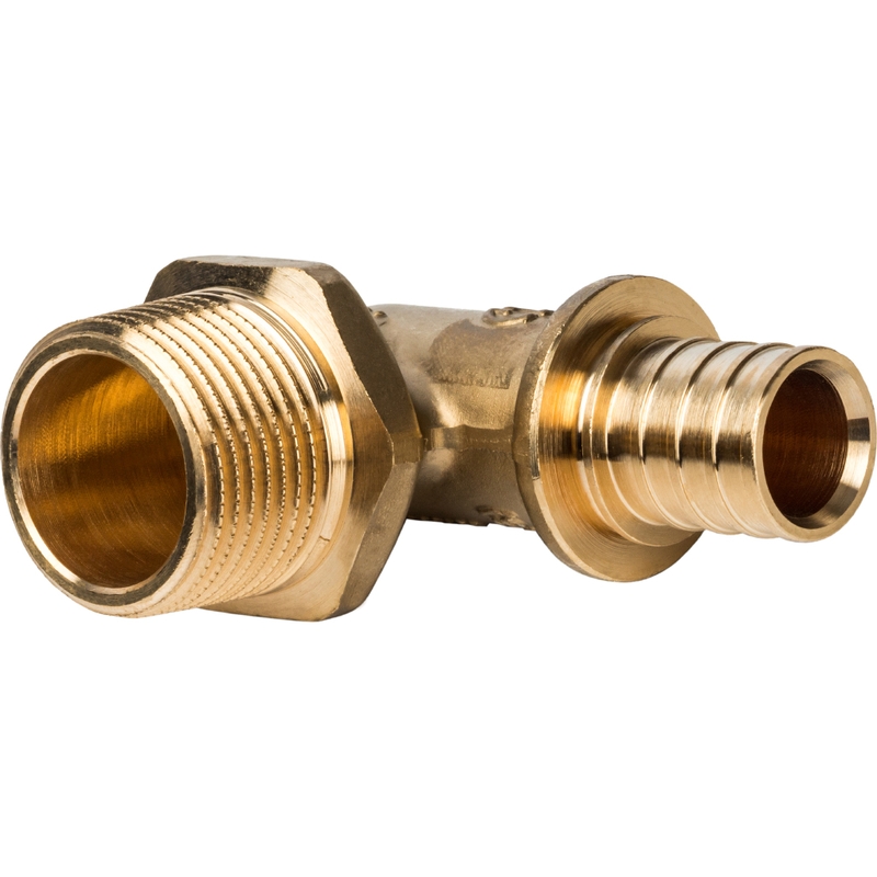 Фото sfa-0005-002034 stout угольник-переходник с наружной резьбой 20xr 3/4" для труб из сшитого полиэтилена аксиальный SFA-0005-002034 STOUT Угольник-переходник с наружной резьбой 20xR 3/4" для труб из сшитого полиэтилена аксиальный