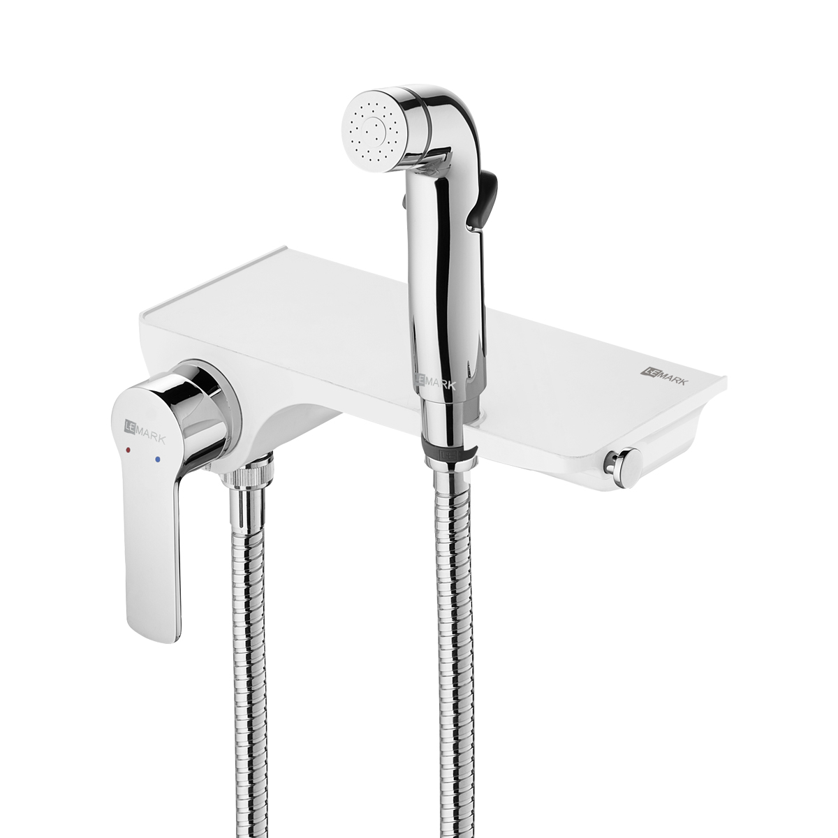 Фото смеситель lemark solo lm7168cw с гигиеническим душем, настенный Смеситель Lemark Solo LM7168CW с гигиеническим душем, настенный