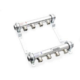 Фото распределительный коллектор rehau hlv на 3 групп нерж. сталь Распределительный коллектор REHAU HLV на 3 групп нерж. сталь