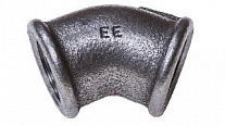Фото угол 45* чугунный ее black вр 1/2" Угол 45* чугунный ЕЕ Black ВР 1/2"