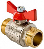 Фото кран шаровой base, рукоятка бабочка 1/2" нар.-нар. Кран шаровой BASE, рукоятка бабочка 1/2" нар.-нар.