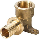 Фото sfa-0009-002534 stout угольник настенный с креплением 25xrp 3/4" для труб из сшитого полиэтилена аксиальный SFA-0009-002534 STOUT Угольник настенный с креплением 25xRp 3/4" для труб из сшитого полиэтилена аксиальный