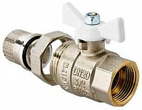Фото кран шаровой base с полусгоном 1/2" вн.-нар. белая рукоятка Кран шаровой BASE с полусгоном 1/2" вн.-нар. белая рукоятка