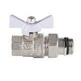 Фото кран шаровой base с полусгоном 3/4" вн.-нар. с доп. упл. (белая рукоятка) Кран шаровой BASE с полусгоном 3/4" вн.-нар. с доп. упл. (белая рукоятка)