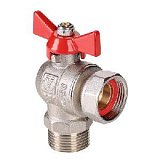 Кран шаровой BASE угловой с накидной гайкой 1/2" вн.-нар. (короткий)