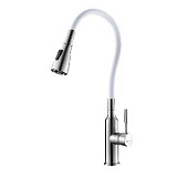 Фото смеситель lemark expert lm5082s-white для кухни с гибким изливом Смеситель Lemark Expert LM5082S-White для кухни с гибким изливом